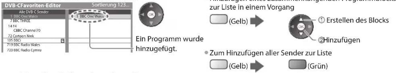 PANASONIC Viera TX-P46GW30 - Auflisten der DVB-Favoriten-Programme [Favoriten bearbeiten] - 6
