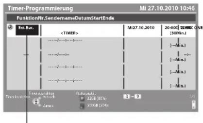 PANASONIC Viera TX-P42VT30J - Wählen Sie die Funktion ([Ext. Rec.], [USB HDD-Rec.], [SD-Karte-Rec.] oder [Erinnerung]) - 1