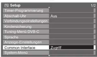 PANASONIC Viera TX-P42S20E - Wählen Sie „Common Interface“. - 1