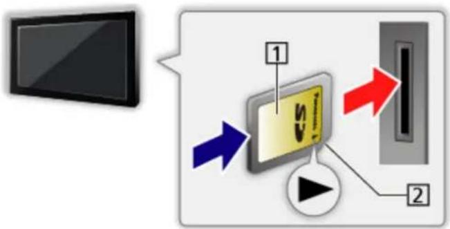 PANASONIC Viera TX-L42DT60E - ■ Einsetzen oder Entfernen der SD-Speicherkarte - 1