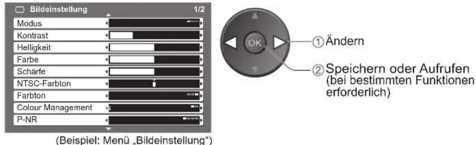 PANASONIC Viera TH-D42PF72EA - Nehmen Sie die gewünschte Einstellung oder Auswahl vor. - 1