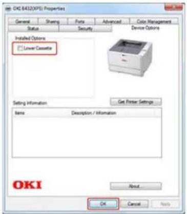 OKI ES5112dn - Einstellen von Fach 2 (optional) auf den Windows XPS-Druckertreiber - 1
