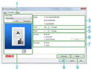 OKI ES5112dn - Registerkarte [Auftragsoptionen] - 1