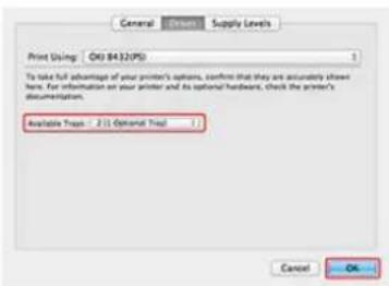 OKI ES5112dn - Einstellen von Fach 2 (optional) auf den Mac OS X-Druckertreiber - 1