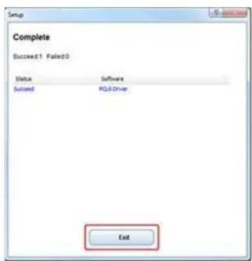 Setup Complete Succeed1 Failed0 Status Software Success PG&Drive Exit