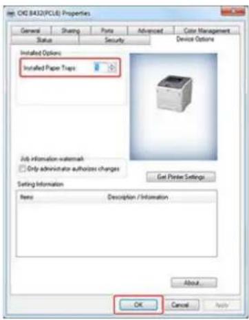 OKI ES4132dn - Einstellen von Fach 2 (optional) auf den Windows PCL-Druckertreiber - 1