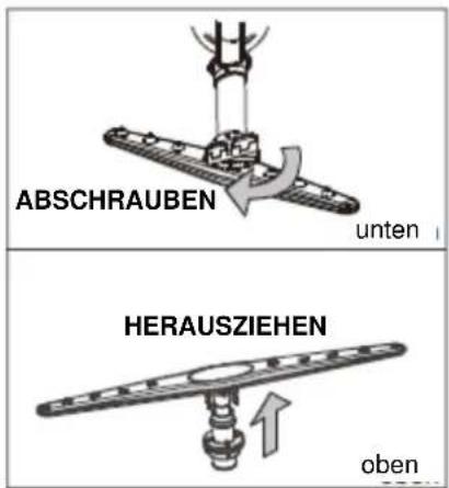 ABSCHRAUBEN unten HERAUSZIEHEN oben