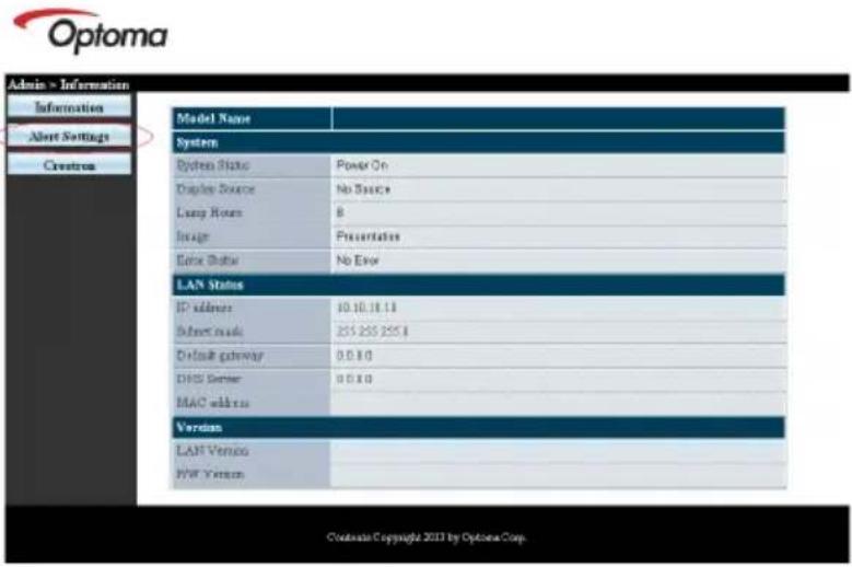 OPTOMA EH505e-B - eMail-Alarm vorbereiten - 1