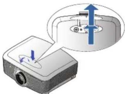OPTOMA EH505e-B - Entfernen des Objektivs aus dem Projektor - 2