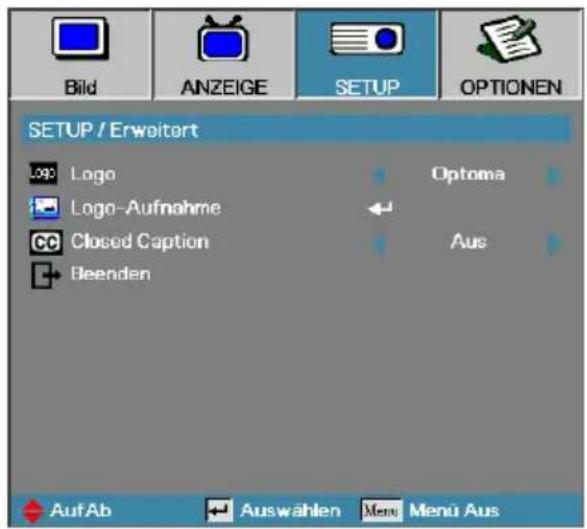 OPTOMA EH505e-B - Setup | Erweitert - 1