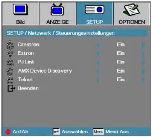 OPTOMA EH505e-B - Setup | Steuerungseinstellungen - 1