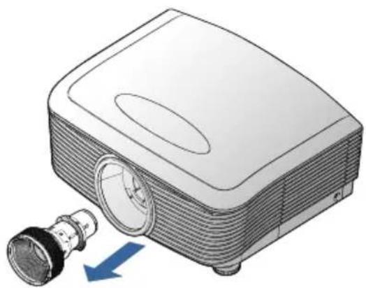 OPTOMA EH505e-B - Entfernen des Objektivs aus dem Projektor - 3