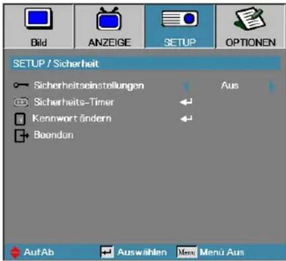 OPTOMA EH505e-B - Setup | Sicherheit - 1