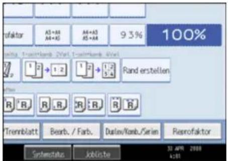 rofaktor AS+AS A4+AS AS=AS 9.3% 100% using 1-sinklamb /Val 1-sinklamb /Val 1 2 + 1 2 1 2 + 1 2 Rand erstellen after R R R R R R R Trennblatt Bearb. / Farb. Dulav/Komb./Seri Reprofaktor Systemstatus Jobliste 32 APR 2008 4:18