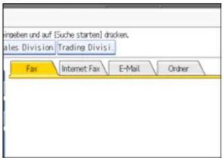 ingeben und auf [Suche starten] drucken, ales Division Trading Divisi. Fax Internet Fax E-Mail Order