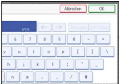 Abbrechen OK 6/128 ← → 6 7 8 9 0 - = y u i o p [ ] \ h j k l : ' _ n m , . / #