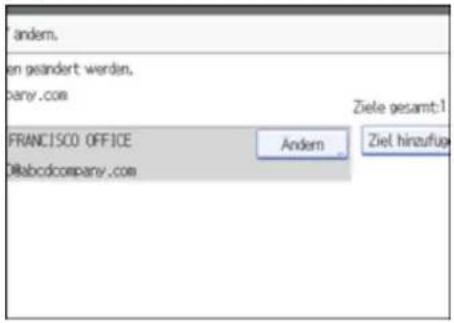 andem. en geändert werden. pany.com Ziele gesamt:1 FRANCISCO OFFICE @abcodcompany.com Andem Ziel hinzufug