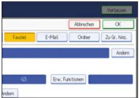 Verbassen Abbrechen OK Fasciet E-Mail Ordner Zu Gr. hinz. Andem G3 Erw. Funktionen Andem
