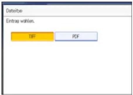 DateType Eintrag wahlen. TIF PDF