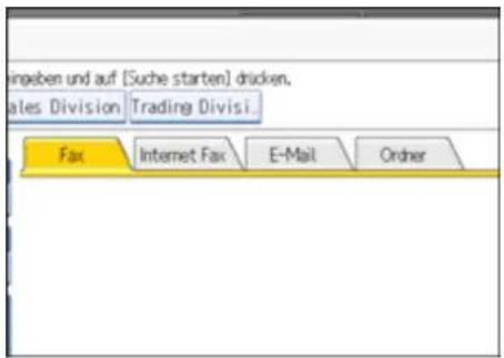 ingeben und auf [Suche starten] drucken, ales Division Trading Divisi Fax Internet Fax E-Mail Order
