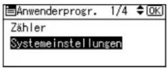 Anwenderprogr. 1/4 OK Zähler Systemeinstellungen