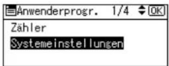 Anwenderprogr. 1/4 OK Zähler Systemeinstellungen