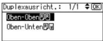 Duplexausricht.: 1/1 OK Oben-Oben® Oben-Unten®