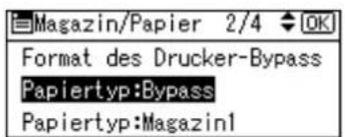 Magazin/Papier 2/4 OK Format des Drucker-Bypass Papiertyp:Bypass Papiertyp:Magazin1