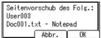 Seitenvorschub des Folg.: User003 Doc001.txt - Notepad Abbr. OK