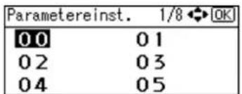 Parametereinst. 1/8 OK 00 01 02 03 04 05