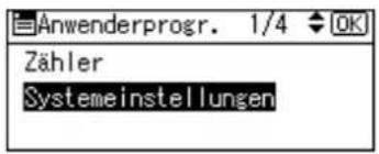 Anwenderprogr. 1/4 OK Zähler Systemeinstellungen