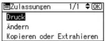 Zulassungen 1/1 OK Druck Ändern Kopieren oder Extrahieren