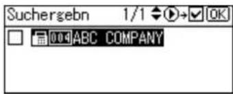 Suchergebn 1/1 ◆→OK 004 ABC COMPANY