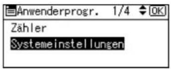 Anwenderprogr. 1/4 OK Zähler Systemeinstellungen
