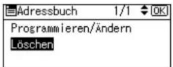 Adressbuch 1/1 OK Programmieren/Ändern Löschen