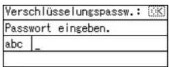 Verschlüsselungspassw. : Passwort eingeben. abc _