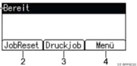 Bereit JobReset Druckjob Menü 2 3 4 DE IMPROJS