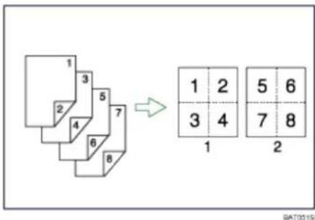 1 3 5 7 2 4 6 8 → 1 2 5 6 3 4 7 8 1 2