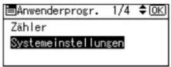 Anwenderprogr. 1/4 OK Zähler Systemeinstellungen