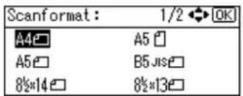 Scanformat : 1/2 OK A4□ A5 □ A5□ B5 J1s□ 8½*14 □ 8½*13□