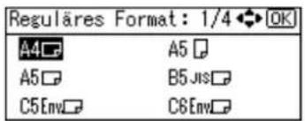 Reguläres Format: 1/4 OK A4 □ A5 □ A5 □ B5 Jis □ C5 Env □ C6 Env □