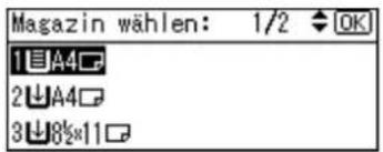 Magazin wählen: 1/2 OK 1A4 2A4 38½x11