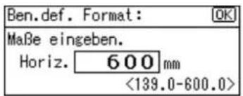 Ben.def. Format: Maße eingeben. Horiz. 600 mm <139.0-600.0>