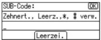 SUB-Code: Zehnert., Leerz.,*, # verw. - Leerzei.