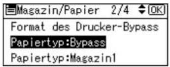 Magazin/Papier 2/4 OK Format des Drucker-Bypass Papiertyp:Bypass Papiertyp:Magazin1