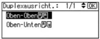 Duplexausricht.: 1/1 OK Oben-Oben® Oben-Unten®