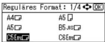Reguläres Format: 1/4 OK A4□ A5 □ A5□ B5 Jus□ C5Env□ C6Env□