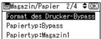 Magazin/Papier 2/4 OK Format des Drucker-Bypass Papiertyp:Bypass Papiertyp:Magazin1