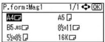 P.form:Mag1 1/1 OK A4 □ A5 □ B5 Jus □ 8½×11□ 5½×8½ □ 16K□