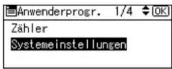 Anwenderprogr. 1/4 OK Zähler Systemeinstellungen